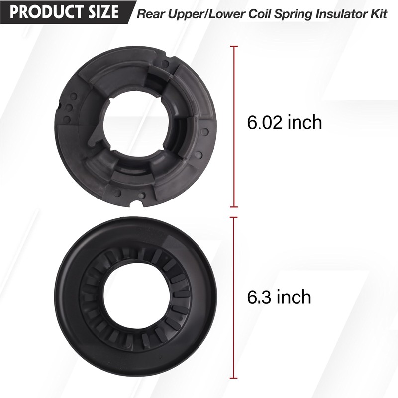 4 PCS Rear Upper and Lower Coil Spring Insulator Kit