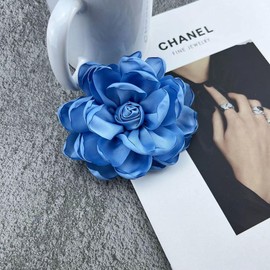 Dainty Fabric Rose Flower Large Brooch Lapel Pins Flower Brooches Pin Classic for Wedding Party Dance Banquet for Women Dress Suit Clothes Accessories Jewelry Valentine's Day Gifts 100mm, Large,