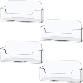 4 soportes de acrílico para tarjetas de visita, porta tarjetas de presentacion,tarjetero para tarjetas de presentacion, para colocar y exhibir tarjetas de visita