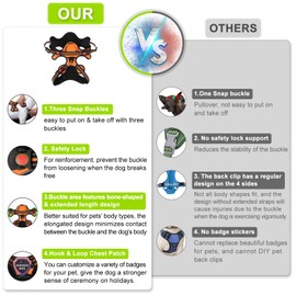 Gimilife Dog Harness, Adjustable Reflective Dog Vest No Pull Dog Harness with Badge and Bow Tie for Puppy Small Medium Large Dogs