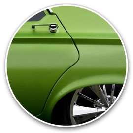 Vinyl Stickers (Set of 2) 25cm - Green American Hot Rod Car #16542