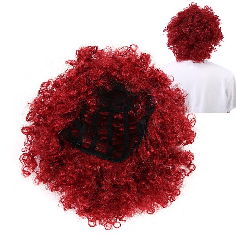 Curly Wavy Wigs Women Female Synthetic Hair Burgundy Wigs for
