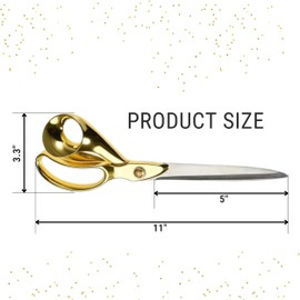 11" Gold Scissors for Grand Opening – Heavy Duty Gold Ribbon Cutting Scissors for Special Events Inaugurations Ceremonies Sharp Stainless Steel Shears Gold 11 Inch Best Shears for All Purpose