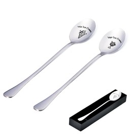 Anniversary Birthday Gift for Couple Husband Boyfriend, His and Hers Gifts for Couples Matching Ice Cream Spoons for Wife Girlfriend Valentines Christmas Gifts for Him Her Pack of 2