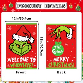 Christmas Garden Flag 12x18 Inch Christmas Yard Flag for Whoville Christmas Decorations Whoville Decorations Christmas Party Decorations Holiday Decorations