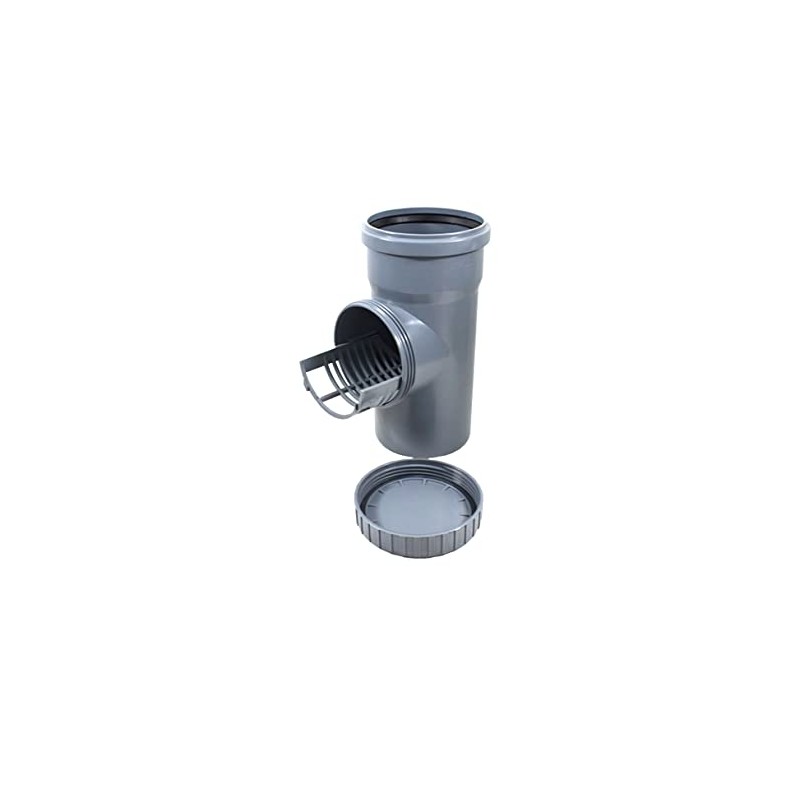 Downpipe Filter Grey with Leaf Catcher DN110 with Screw Lid