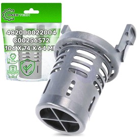 Filter Central Dishwasher 106 x 74 x 64 mm with Original Code C00256572 for Indesit 482000022004 for Whirlpool - ONIX TECH