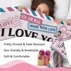 Zzkol Valentines Day Gifts Flannel Throw Blanket, I Love You