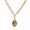 LUNA GALAXY Necklace - Round link chain with square abalone