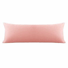 LCBD Body Cooling Pillow Cases Cover - Rayon Made from Bamboo, Soft Lotus Pink Bamboo Long Pillow Case for Hot Sleepers, 20x54 inches Cool Silky Body Pillowcases with Envelope Closure 1 Pack