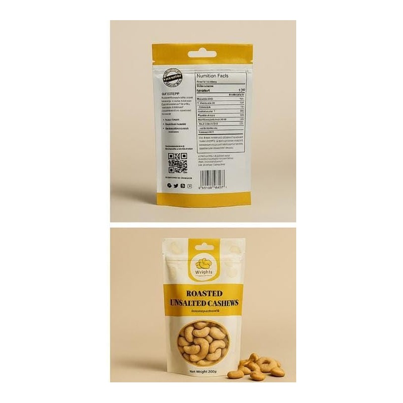 Wright's - Dry Roasted & Unsalted Cashew Nuts 200g