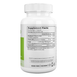 Nutri Supreme, Folate with B6 and B12, Helps Maintain Normal Homocysteine Levels and Cardiovascular Health, 60 Count, Kosher Certified
