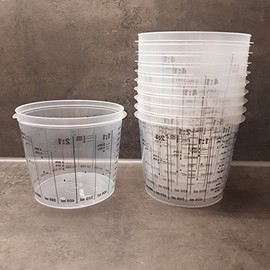 POWERPREIS24 ® Pack of 25 Farbmisch Cup Mixing Bowl with Scale 1400 ml