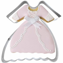 Large Size Dress Shaped Cookie Cutter, Stainless Steel Princess Court Dress Wedding Dress Cookie Cutter, 4.5 Inches