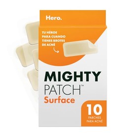 Hero Parches para Acné Mighty Patch Surface, Caja con 10 piezas. Tamaño XL para Brotes de Acné en Áreas Más Grandes. Absorbe las Impurezas, No Contien