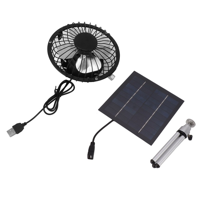 Portable Solar Fan 6W 6 Inches Solar USB Dual Powered