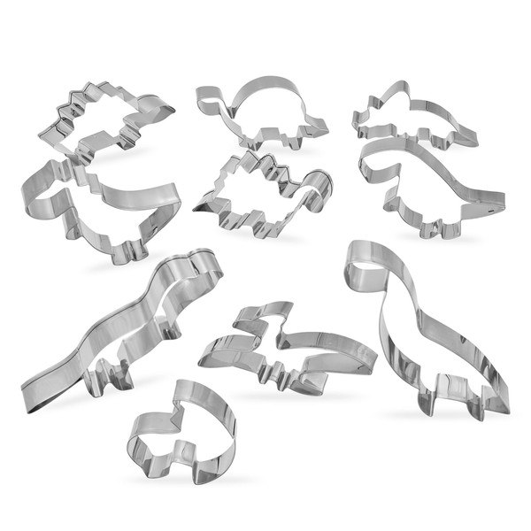 AINIUNIU Dinosaur Cookie Cutter Set, 10 Pieces, Dinosaur Cookie Cutter,