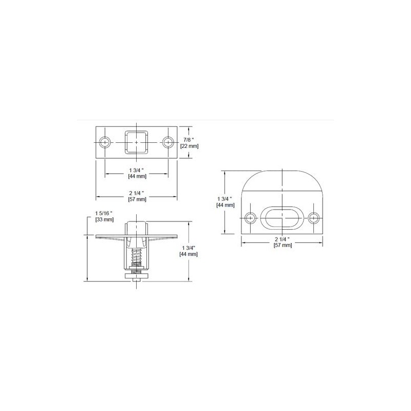 QCAA Solid Brass Roller Catch, Matte Black, Made in Taiwan,