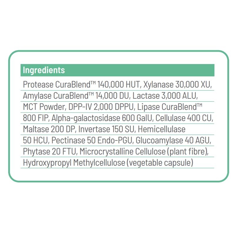 Cura Nutrition Cura Nutrition CuraZyme Tolerance 90 Capsules | Digestive