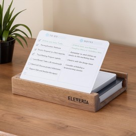 Eleveria® Premium To Do List Holder made with Walnut Wood Desk Organiser for Notes, Reminders - To Do List Block To Do Planner To Do Block Time Blocker Planner for Desk 2025
