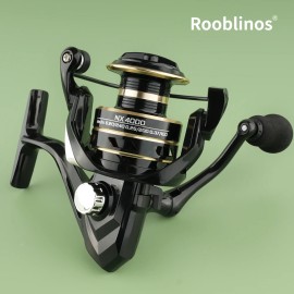 Rooblinos NX 5.2:1 Spinning Wheel River Fishing Scroll Stream Fishing Scroll EVA Handle 1000-7000 SeriesSpool Capacity: 7000 Series