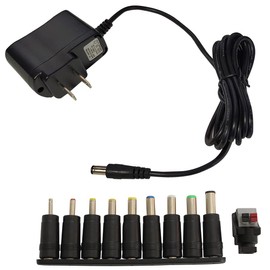 Kaito Denshi AC Adapter (PSE Compatible) 10 Type Conversion Set, 5V, 1A, 5W, Center Plus, Switching, 0.2 inch (5.5 mm), 0.08 inch (2.1 mm), DC Plug, RoHS