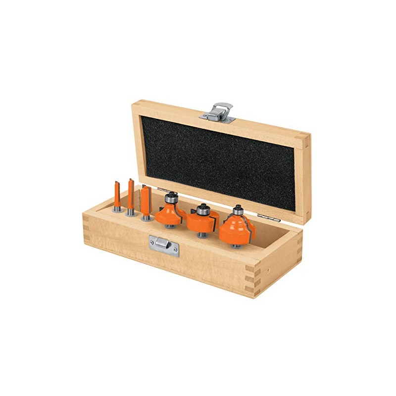 Truper JBROU-6, Juego de brocas para router, 6 piezas