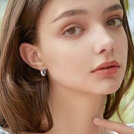 VONALA Sunflower Dragonfly / Daisy Bees / Ladybird / Butterfly Filigree / Feathers Hoop Earrings Sterling Silver Flower Hoop Earrings Small Huggie Earrings Jewellery for Women, Sterling Silver