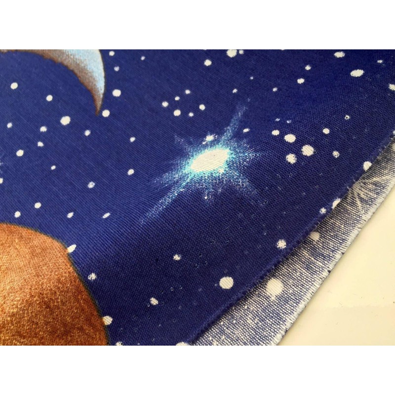 Planet Earth Fabric Home Decor Curtains Upholstery Cotton Galaxy Planets