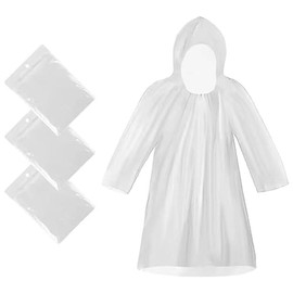 CHGANG Rain Poncho, Rain Cape, Disposable Rain Ponchos with Hood for Festivals, Hiking, Camping, Concerts, Festival, clear