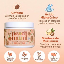 Crema Corporal Reafirmante de Durazno para Piel Flácida | Anticelulitis, Absorción Rápida, Fórmula Ligera, Piernas y Caderas, Vientre y Brazos