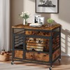 YITAHOME 32" Dog Crate Furniture with Wheels, Farmhouse Decorative Wood