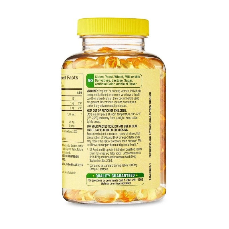 Spring Valley Omega-3 MINI Fish Oil Soft Gels, 1000 mg,