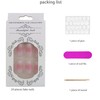 Aosedolr 24Pcs Pink and White Gradient Press On Nails-On Acrylic