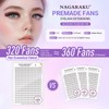 NAGARAKU 5D Ready-Made Fan Eyelashes, 320 Fans Volume, Premade Fans