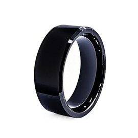 RFID Rewritable Ring Dual Frequency Black, US#13 | Ceramic Smart Finger Ring, 125KHz T5577&13.56MHz CUID Ring, One Ring Clone Access Key Cards, Wear f