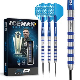 RED DRAGON Gerwyn Price Iceman Challenger 24g Tungsten Steel Darts Set with Hardcore Flights and Polycarbonate Stems