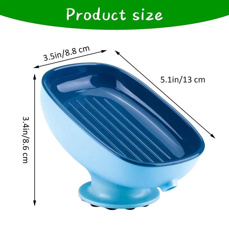 Desuibao Self Draining Soap Dish for Bathroom Sink Shower Suction