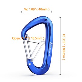 Brotree Carabiner with 1200 kg Load Capacity, Carabiner Hook with Keyring / Screw-Lock Configuration, Heavy Duty Screw-Lock Carabiner for Hammocks, Camping, Hiking, Fishing & More