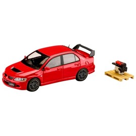 HJ64 1/64 Mitsubishi Lancer Evolution 8 MR GSR with Engine Display Model Red Solid Finished Product