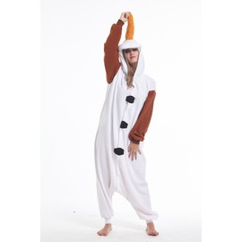 Sqlszt Adult Animal Olaf Onesie Pajamas One Piece Unisex Cosplay Costume for Women Men M