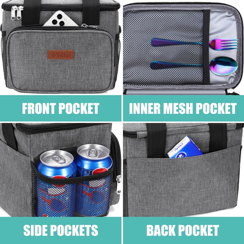 Tiblue Insulated Reusable Lunch Box for Office Work School Picnic