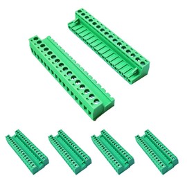 TENBOR 5 Sets 5.08mm Pitch PCB Screw Terminal Block Connector 16Pin Phoenix Type Plug 300V 15A