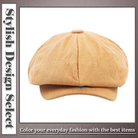 One Limitation CP790 Unisex Linen Simple Hat for Going Out Stylish, cream, Free size