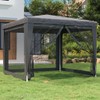 YAFF Party Tent with 4 Mesh Sidewalls Anthracite 9.8'x9.8' HDPE,Canopies