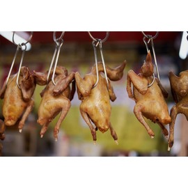 Alele Double Hooks,2pack Meat Hooks Poultry Roasting Hooks Butcher Hook Processing Meat Hook Stainless Steel Rotary Device Slaughtering Barbecue