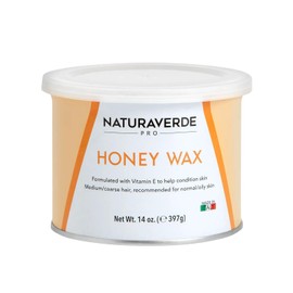 NaturaverdePro Honey Soft Wax for Body and Facial Hair Removal, Wax Hair Remover for Women, Infused with Vitamin E, Normal to Oily Skin Types - 14oz