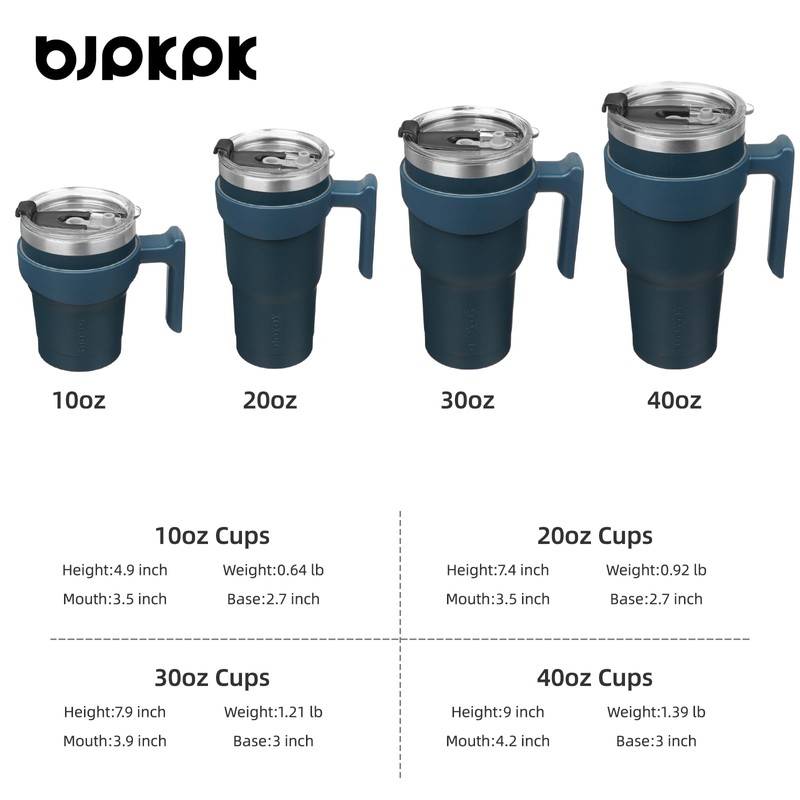 BJPKPK Tumbler With Handle And Straw 40 oz Stainless Steel