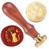 DELORIGIN Wax Seal Stamp with Flowers and Cat Motif Embossed