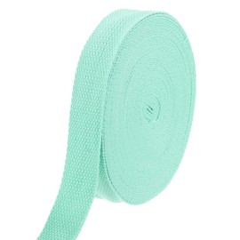 HARFINGTON Cotton Webbing 1 Inch 11 Yard Polyester Cotton Weave Webbing Strap Twill Tape Ribbon for Arts and Crafts Tote Bag Handles Cloth Belt Making Outdoor Supplies, Light Green